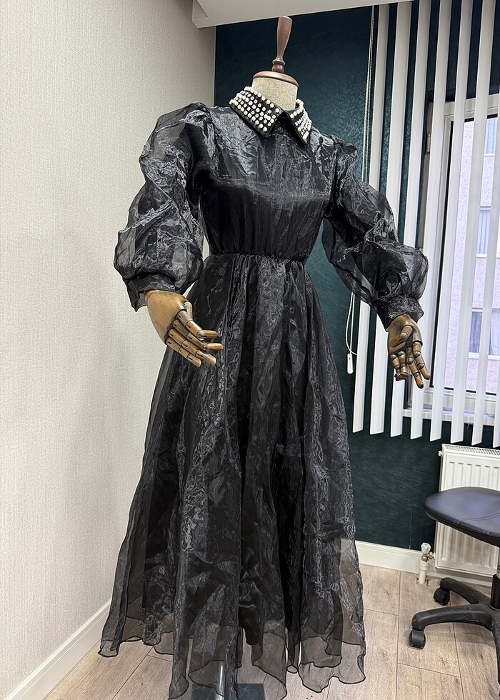 Tüllü astarlı elbise - Görsel 2