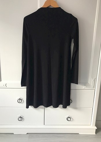 m Beden siyah Renk Pull&bear Siyah Uzun Kollu Yüksek Yakalı Midi Tunik