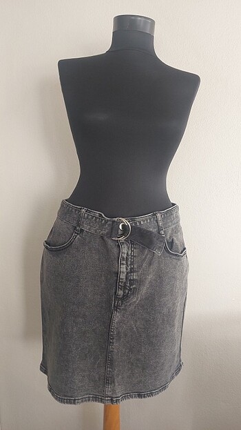 Denim&co Gri kot etek