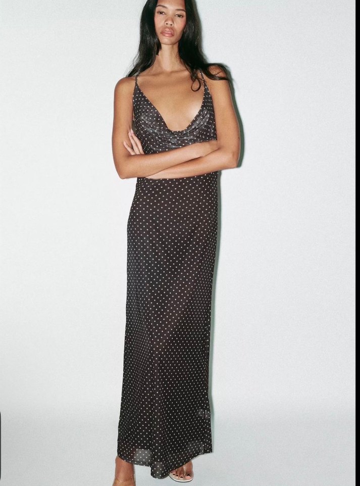 Zara puantiye elbise - Görsel 2