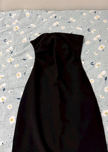 Zara Siyah Straplez Uzun Elbise - Görsel 5