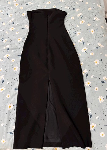 Zara Siyah Straplez Uzun Elbise - Görsel 7