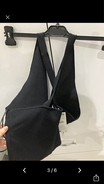 Zara kruvaze halter yaka örme top - Görsel 3