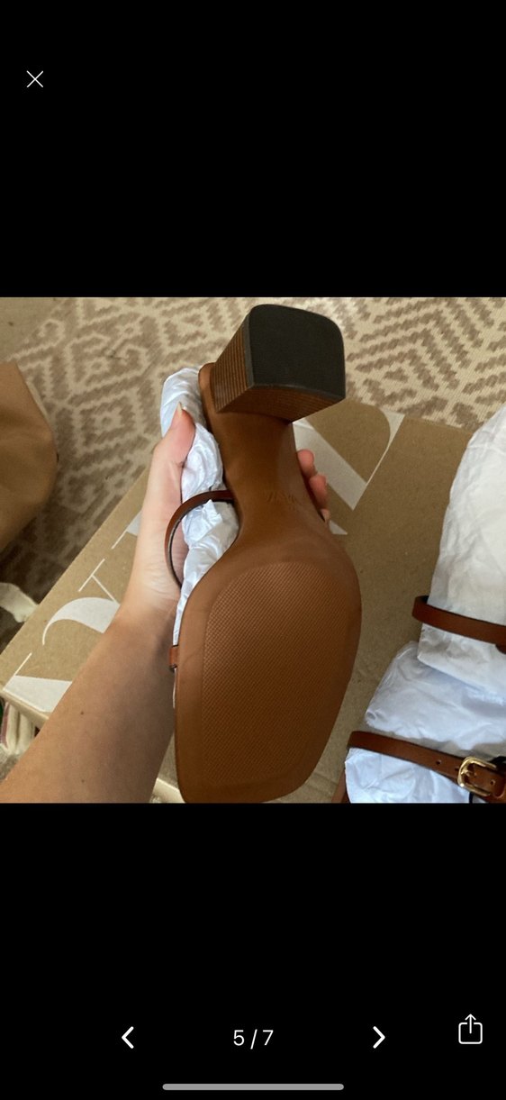 Zara deri blok topuklu sandalet - Görsel 5