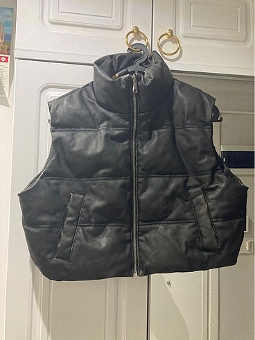 Zara crop deri yelek - Görsel 8