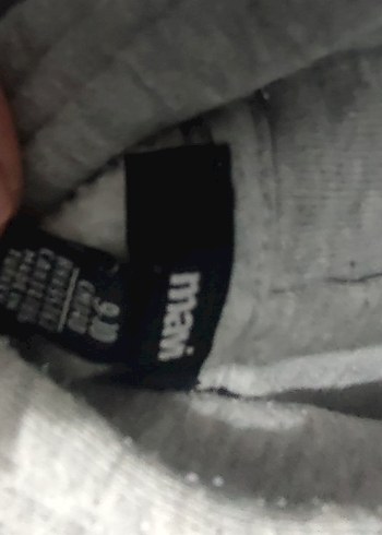 9 Yaş Beden Gri Kapüşonlu Mavi Baskılı Sweatshirt