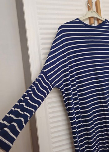 Lacivert Çizgili Uzun Kollu tunik - Görsel 2