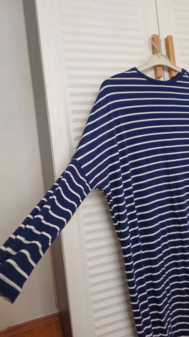 Lacivert Çizgili Uzun Kollu tunik - Görsel 2