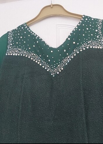 46 Beden yeşil Renk Uzun abiye elbise