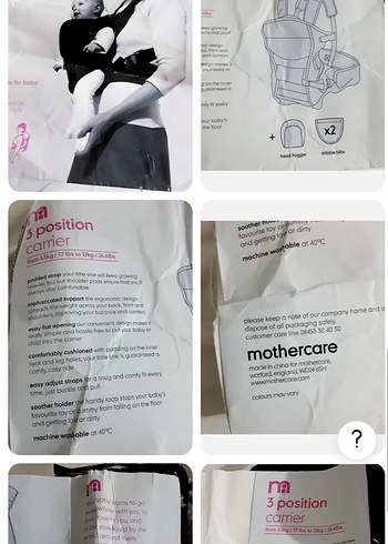 Mothercare Siyah Gri Bebek Taşıma Aparatı - Görsel 4