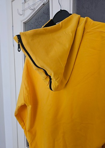 s/m Beden sarı Renk Sarı Kapüşonlu Erkek Sweatshirt