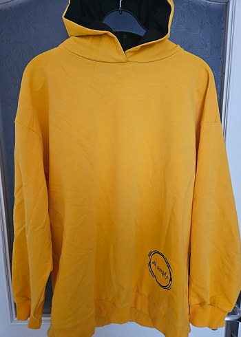 Diğer Sarı Kapüşonlu Erkek Sweatshirt