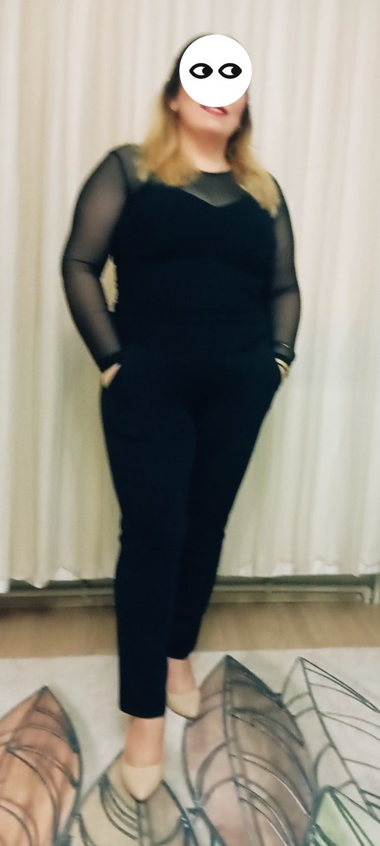 Siyah V Yaka Uzun Kollu Kalem Elbise - Görsel 2