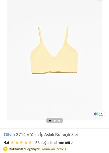 Dilvin Sarı V Yaka İp Askılı Bralet