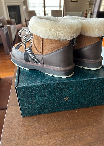 EMU Kahverengi Süet Kürklü Dolgu Topuk Botlar - Görsel 3