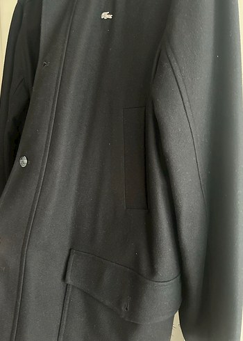 LACOSTE Düğmeli Siyah Erkek Midi Kaban - Görsel 11