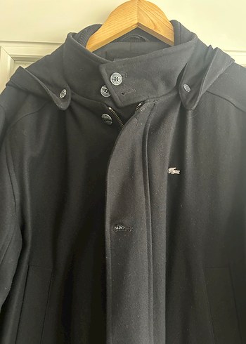 LACOSTE Düğmeli Siyah Erkek Midi Kaban - Görsel 9