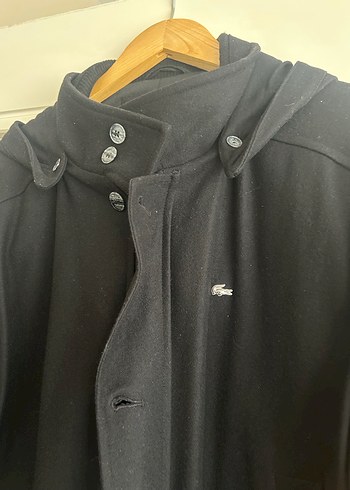 LACOSTE Düğmeli Siyah Erkek Midi Kaban - Görsel 2