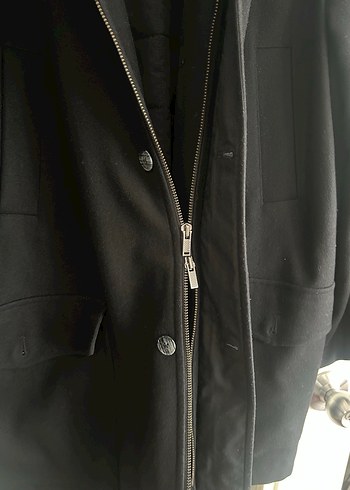 LACOSTE Düğmeli Siyah Erkek Midi Kaban - Görsel 8