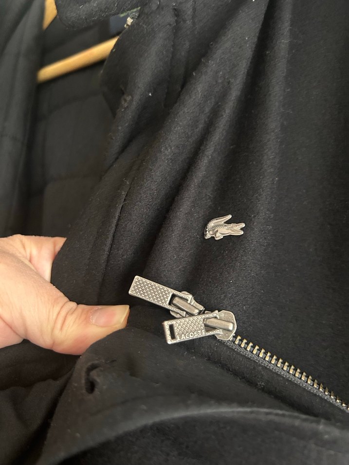 LACOSTE Düğmeli Siyah Erkek Midi Kaban - Görsel 5