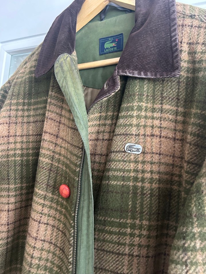 Lacoste Düğmeli Kahverengi Midi Yün Ceket - Görsel 2