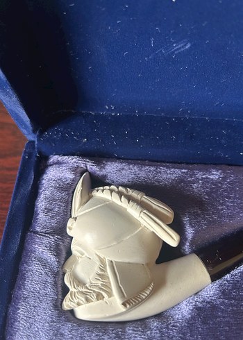 Beyaz Meerschaum Pipo ve Kutu - Görsel 2