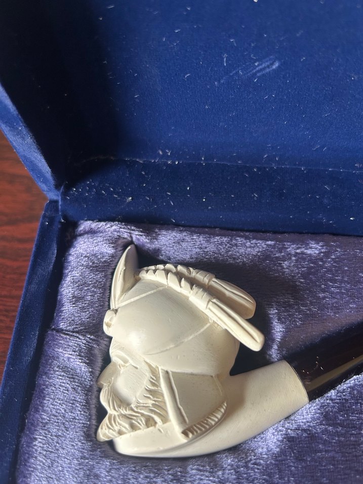 Beyaz Meerschaum Pipo ve Kutu - Görsel 2