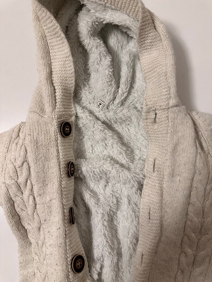 Kapüşonlu Örgü Bebek Tulum Gri - Görsel 3