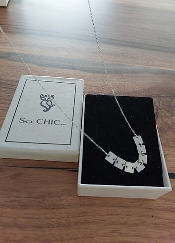  Beden beyaz Renk Çelik Kolye Yeni So Chic