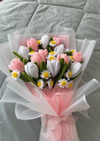 Şönil buket çiçek - Görsel 2