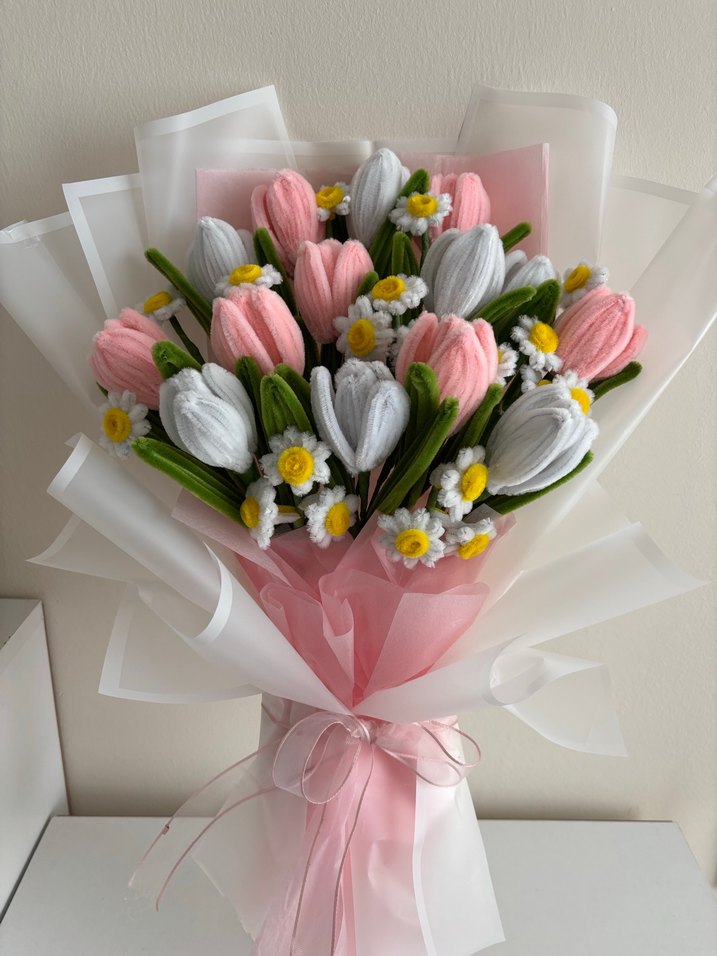 Şönil buket çiçek - Görsel 3