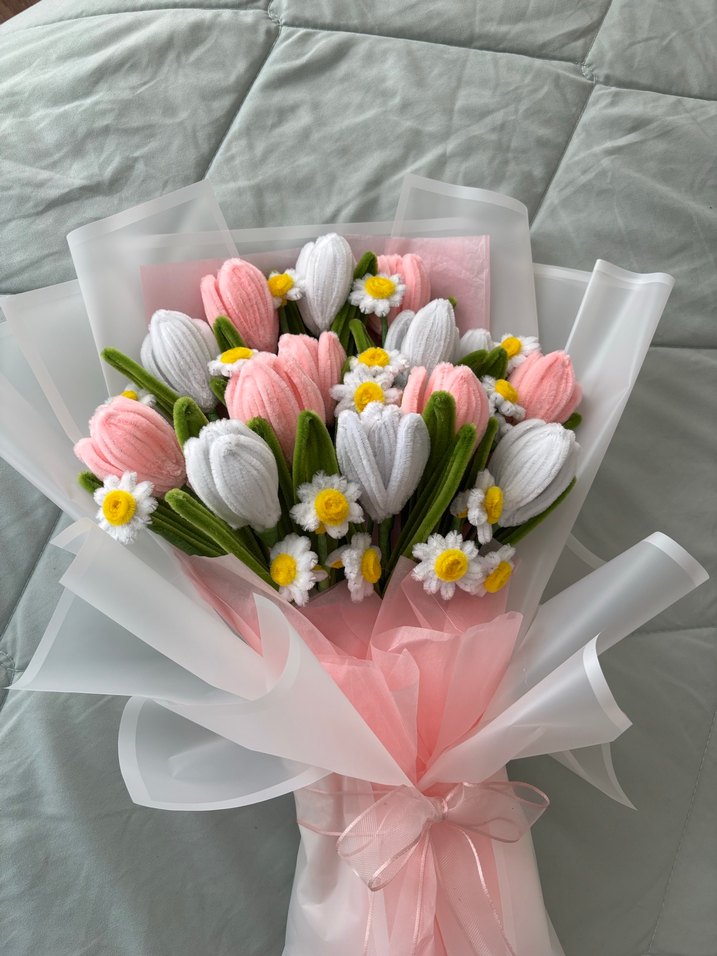 Şönil buket çiçek - Görsel 2