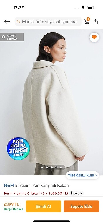 xs Beden h&m palto