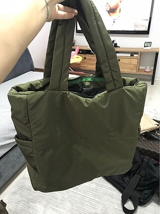  Beden haki Renk Haki yeşil yıkanabilir kumaş çanta