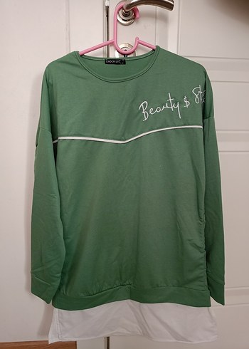 Düğmeli Yeşil Kadın Sweatshirt