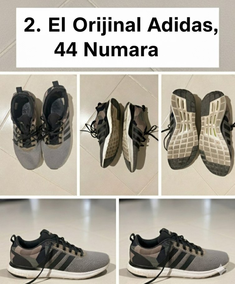 Gri Adidas Erkek Koşu ve Antrenman Ayakkabısı - Görsel 2