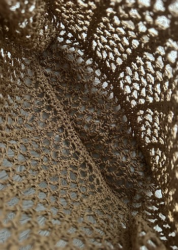 Ahşap saplı Hasır çanta - Görsel 3