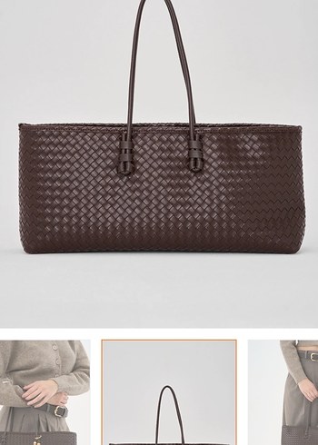 Kahverengi Deri Minimalist Kadın Çanta - Görsel 2