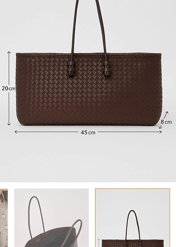Kahverengi Deri Minimalist Kadın Çanta - Görsel 7