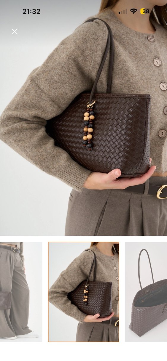 Kahverengi Deri Minimalist Kadın Çanta - Görsel 5