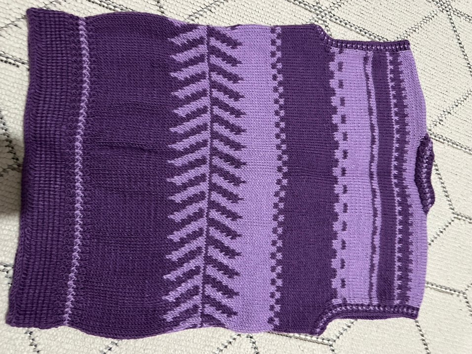 Mor Düğmeli Triko Süveter - Görsel 3