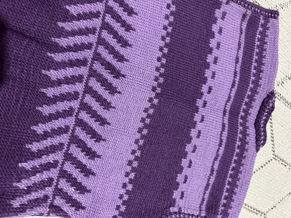 Mor Düğmeli Triko Süveter - Görsel 4