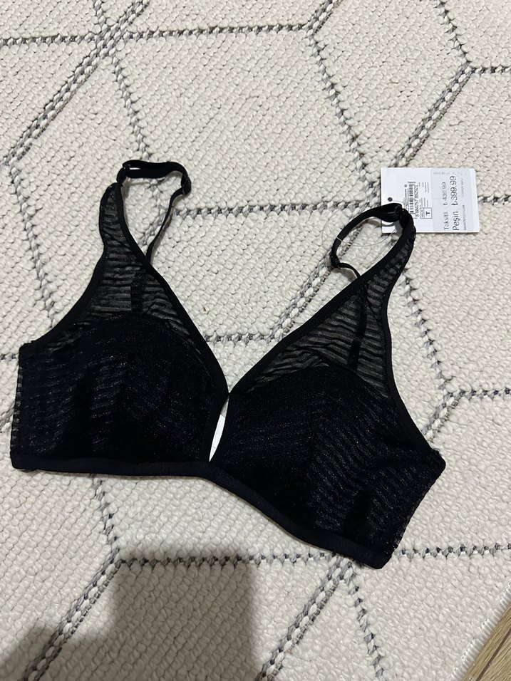 Dolgusuz Balensiz Siyah Soft Sütyen - Görsel 3