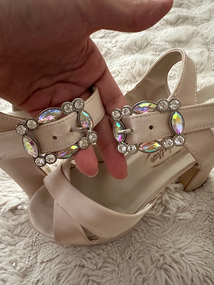 Lutvelizade Bej İpek görünümlü saten Platform Topuklu Ayakkabı - Görsel 3