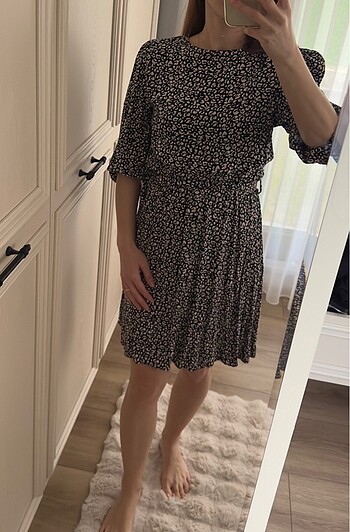 Zara leopar desenli elbise