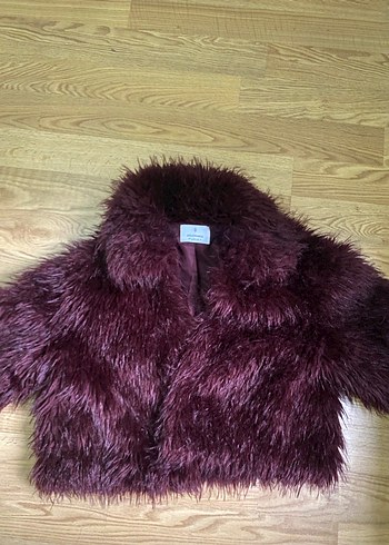 Stradivarius bordo kürk - Görsel 2