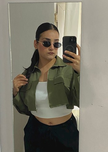 Zara crop ceket gömlek - Görsel 2