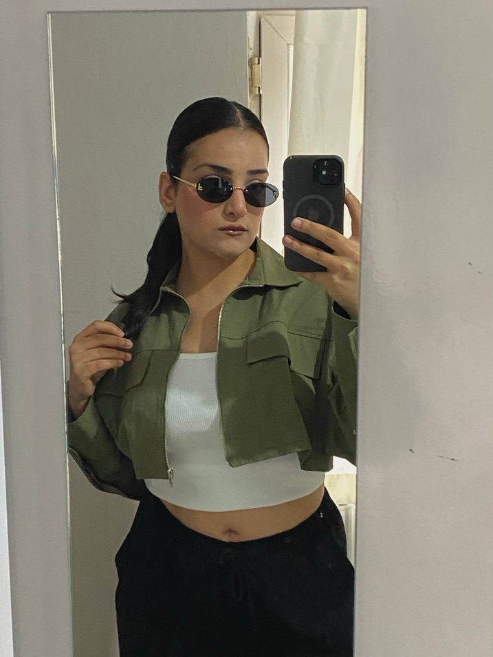 Zara crop ceket gömlek - Görsel 2