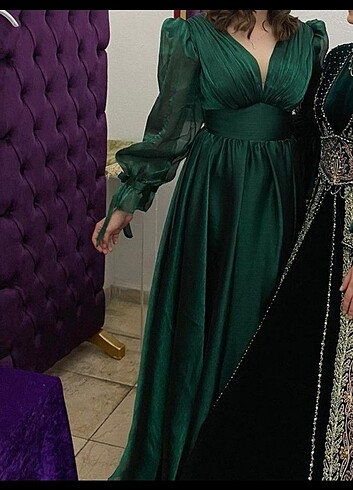 Kristal Zümrüt Yeşili Abiye - Görsel 2