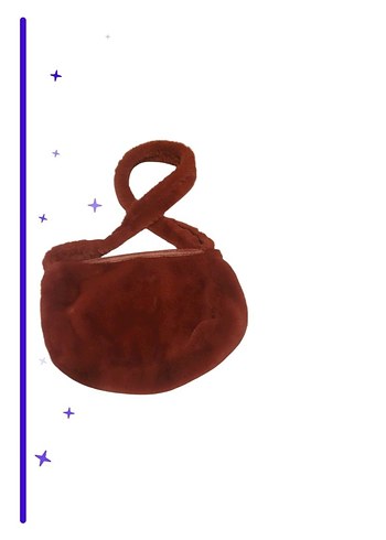Bordo peluş Kadın Omuz Çantası